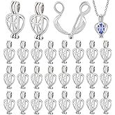 PH PandaHall 30pcs Pearl Cage Charm, Beads Holder Hollow Cage Locker Pendant Openable Teardrop Stone Holder Cage Pendants Findings for Necklace Earrings Jewellery Making DIY Crafts