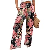 Angerella Womens Elastic High Waisted Palazzo Pants Casual Wide Leg Long Lounge Pant Trousers with Pocket