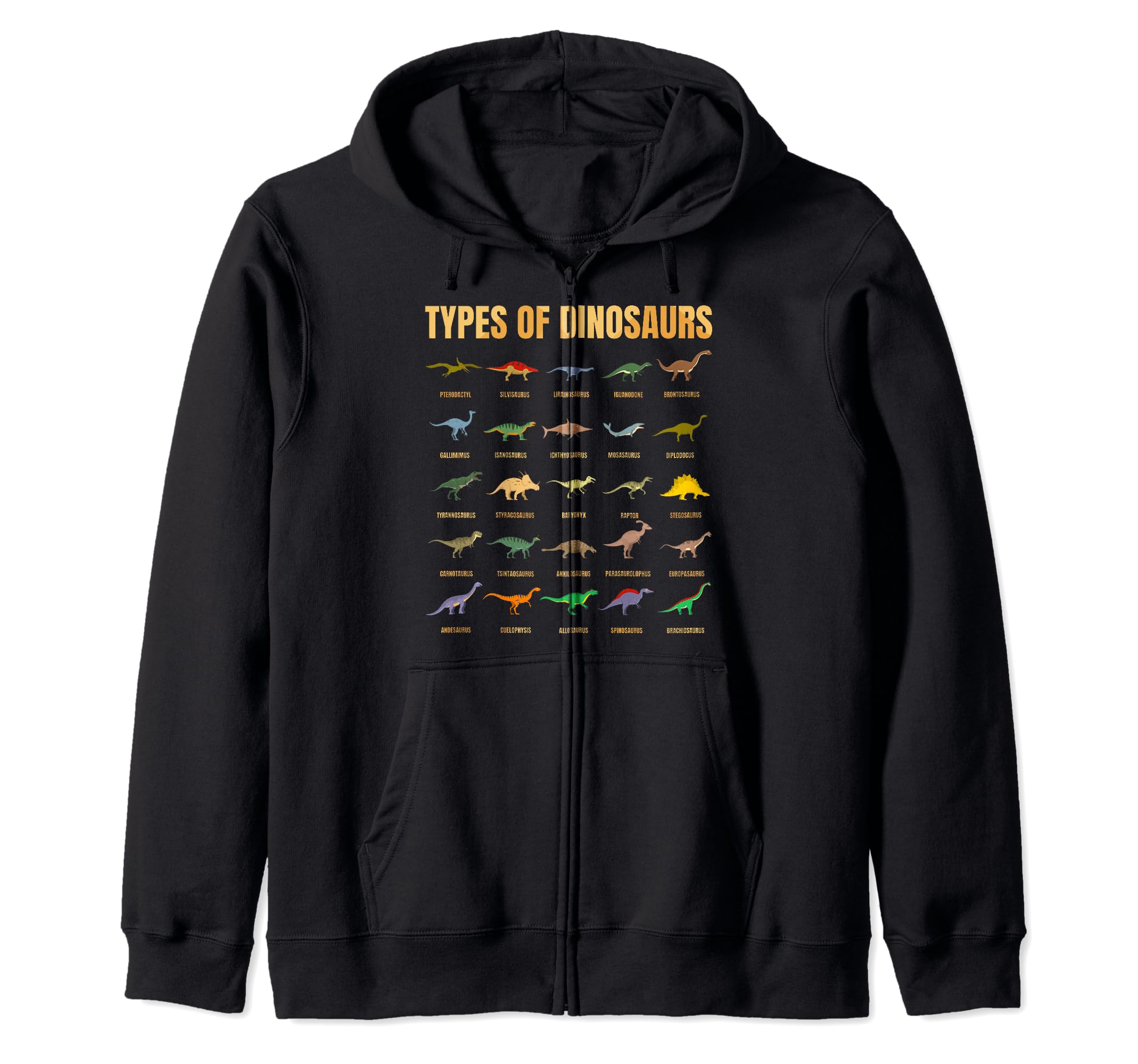 Types Of Dinosaurs Dino Identification - 25 Cute Sweet Zip Hoodie