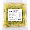 Heat Shrink Butt Wire Connectors, 50Pcs 12-10 AWG Yellow Insulated Waterproof Electrical Wire Connectors Automotive Marine Grade Wire Crimp Terminals Butt Splices, Ideal for Boat, Truck, Stereo Yellow