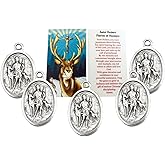 Westmon Works St Hubert Medal Pack Italian Medallions and Holy Saint Prayer Cards, Set of 5