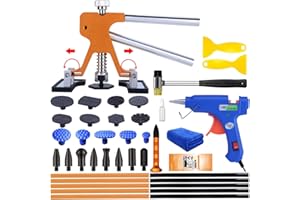 Dent Removal Kit for Cars, Car Dent Puller Kit with Glue Gun, Paintless Dent Repair Kit with Adjustable Width Golden Lifter P