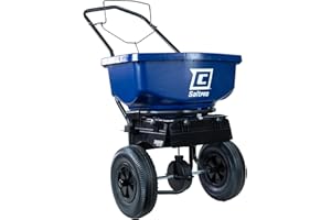 CHAPIN INTERNATIONAL Chapin 88200A Spreader, Salt, Ice Melt, All Season, SaltPro, Walk Behind, Spiked Auger, Adjustable Baffles, 12" Tires, Coated Steel Frame, Enclosed Gears, Weather-Resistant, Rain Cover, 80Lbs