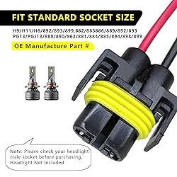 Dewkou 2 PCS H11 Car Light Wire Socket