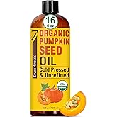 Seven Minerals NEW Pumpkin Seed Oil for Hair Growth, Face, & Body - Big 16oz Bottle - USDA Organic, Cold-Pressed & Hexane Free - Lightweight, Non-Greasy, & Deeply Moisturizing for Scalp, Skin