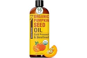 SEVEN MINERALS NEW Pumpkin Seed Oil for Hair Growth, Face, & Body - Big 16oz Bottle - USDA Organic, Cold-Pressed, & Hexane Free - Lightweight, Non-Greasy, & Deeply Moisturizing for Scalp, Skin, & Hair