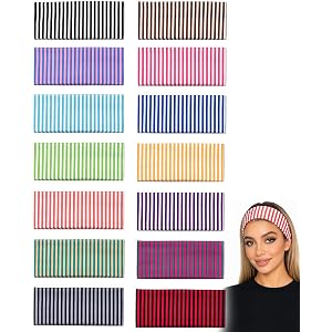 DAWZMR 14 PCS Striped Headbands for Women, Wide Non Slip Stretchy Stripe Headband
