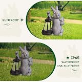 RICHIE Rabbit Statue Garden Ornament with Solar LED Light Outdoor Decor view 6