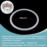 sourcing map Silicone Rubber Gasket White 155mm OD for 5.5 Inch Clamp view 3