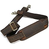 Polare Full Grain Leather Adjustable Replacement Shoulder Strap with Metal Hook for Briefcase Messenger Shoulder Duffel Bag