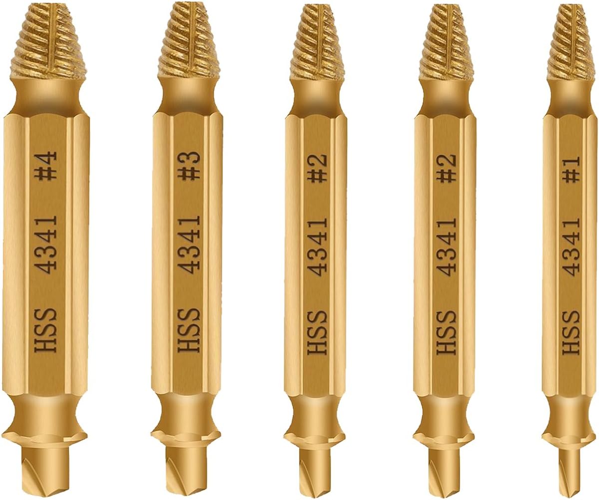 Diyife Damaged Screw Remover, [Updated Version] Extractor Set, Set of 5
