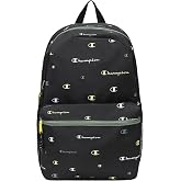 Champion Kids' Merit Backpack, Black/Dark Forest/Sharp Green, One Size | Padded Straps, Water Bottle Pocket and Laptop Compartment