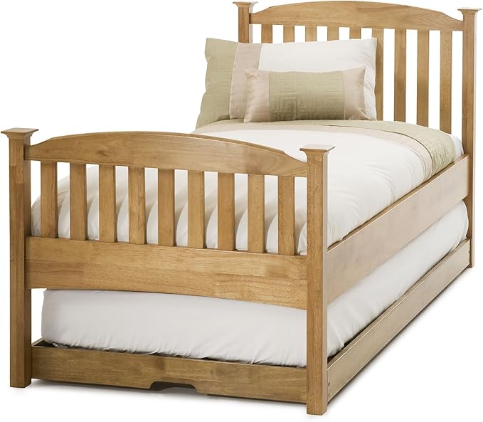 Eleanor Trundle Bed Folding legs Guest Visitor Bed Opal White