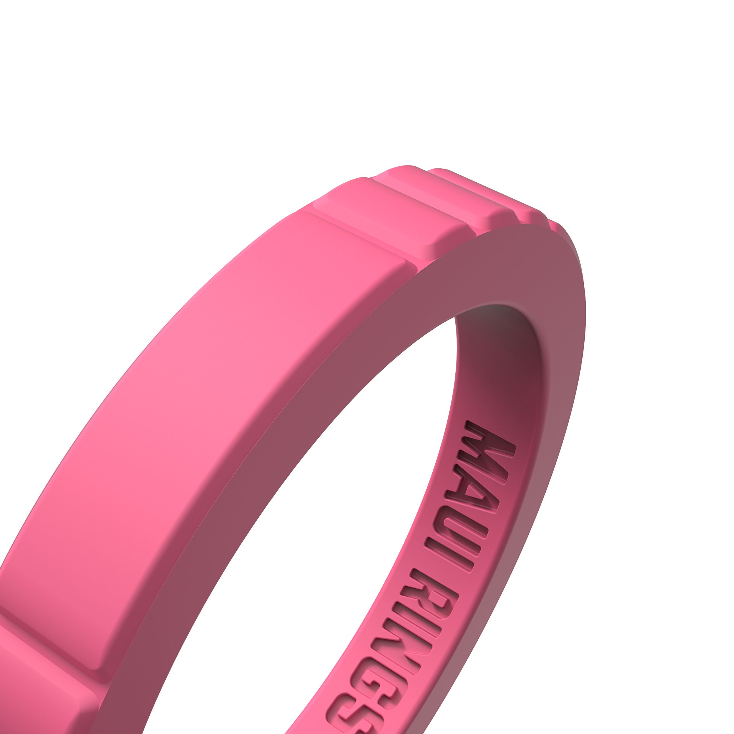 MAUI RINGS ELEGANT Silicone Engagement Rings for Women Stackable Rings Silicone Wedding Ring for Women Silicone Bands Silicone Ring Wedding Band Womens Rings Stacking Rings (FRESH STRAWBERRY, 8)