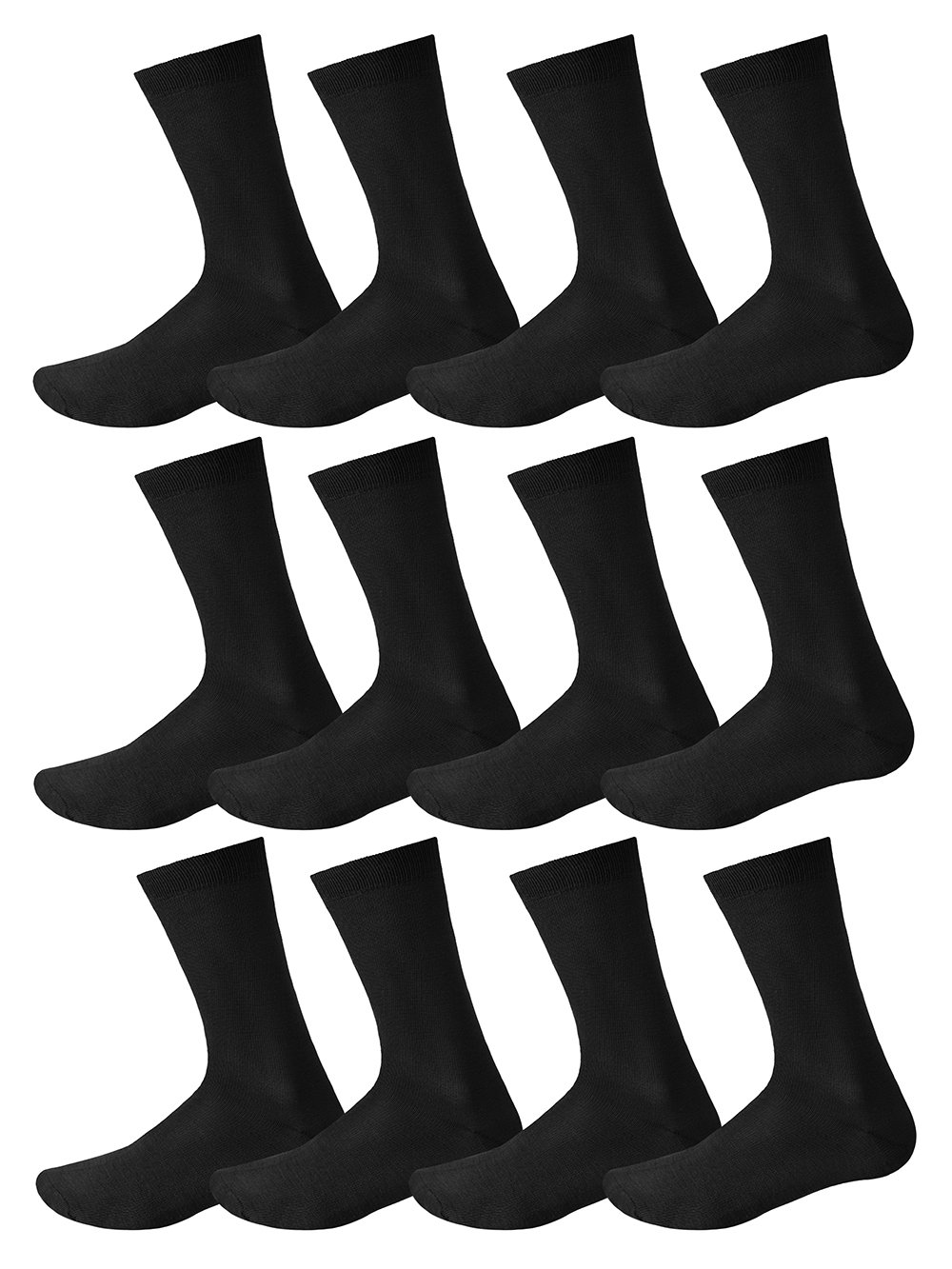 12 Pairs Mens Designer Patterned Cotton Formal Dress Socks Size UK 6-11 EUR 39-45 (BLACK)