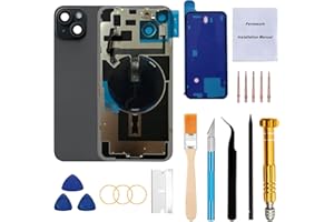 Perzework Rear Back Glass Replacement for iPhone 15 6.1-inches with Reparing Tool Kit and All Necessary Parts (Black)