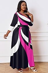 Runwind Plus Size wrap Dress Sexy 3/4 Sleeve V Neck