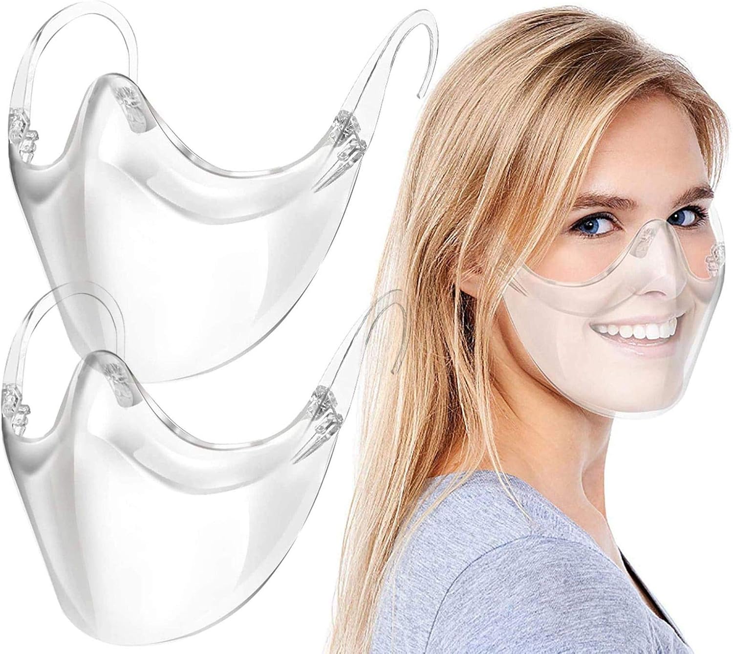 Durable Transparent_Face_Mask, Clear Face_Shield Combine Plastic