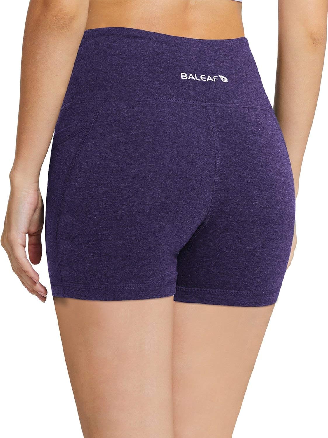 BALEAF Women's 8" /5" /2" High Waist Workout Biker Yoga Running Compression Exercise Shorts Side Pockets (Regular/Plus Size): Clothing