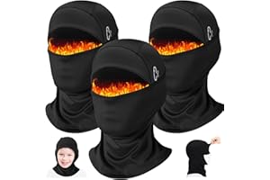 Eurzom 3 Pcs Kid Winter Balaclava Ski Mask for Boy Girl Moveable Windproof Thermal Ski Mask