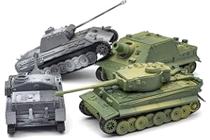 Kvvdi 4 Sets Upgrade 3D Puzzles Plastic Model Toy Tank Kit for Adults, Military Tiger Tank Model, Premium Scale Model Tanks Kits Collection