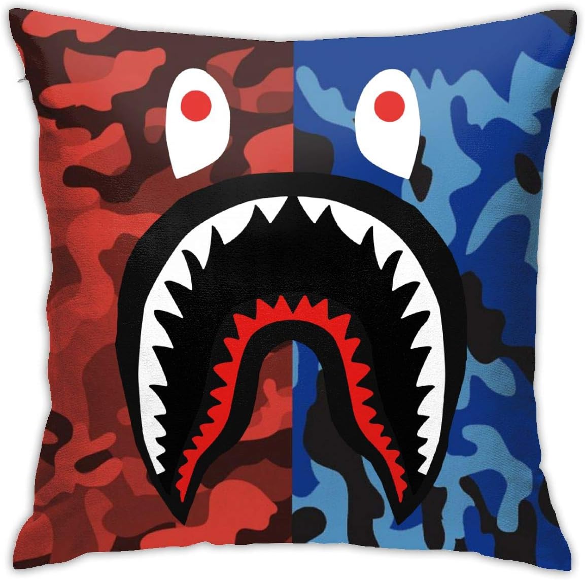 Trikahan Bape Blood Shark Throw Pillow Covers Sofa Bed Throw Cushion Cover Decoration 18"" X 18