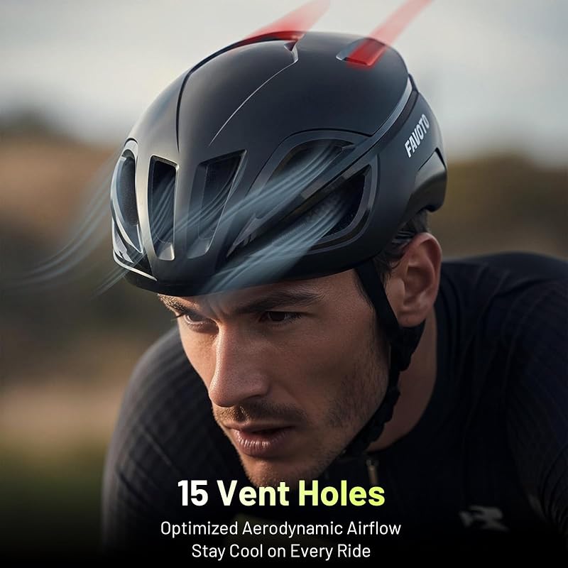 Casco de Bicicleta para Hombre y Mujer - Casco de Ciclismo de Carretera, Ligero y Ajustable, Diseño Aerodinámico y Elegante, Ideal para Desplazamientos Urbanos y MTB, Negro L (59-61 cm)