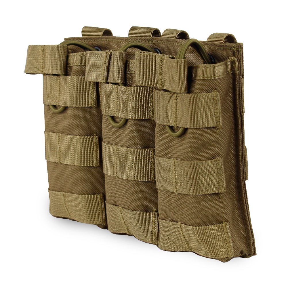 Tactical MOLLE Triple Open-Top Magazine Pouch FAST AK AR M4 FAMAS Mag Military Pouch Outdoor Paintball Airsoft 1000D Nylon