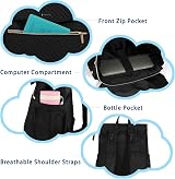 LANDICI Baby Changing Bag Backpack with Mat, Stroller Straps, Black view 2