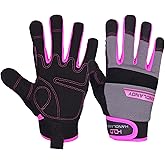 HANDLANDY Women Safety Work Gloves Utility Touch Screen Working Grip Glove for Yardwork Gardening Breathable Mechanic Gloves