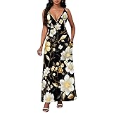 Girlair Women's Summer Boho Sleeveless Sundress Casual Printed Beach Long Maxi Dress Plus Size Loose Fit Dresses