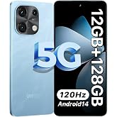 UMIDIGI Note 100 5G Cell Phone, Android 14 Unlocked Phones, 12(6+6) GB+128GB/TF 1TB Expend, 5G Dual SIM, 50MP Camera, 6.8" HD+120Hz Display, Fingerprint+AI Face Unlock, 5000mAh Android Phone(Blue)