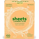 Sheets Laundry Club Detergent Sheets, Fresh Linen, up to 100 Loads | Eco-Friendly, Hypoallergenic, Septic-Safe &amp; Plastic-Free; Quick-Dissolving Liquidless Formula from Sheets Laundry Club