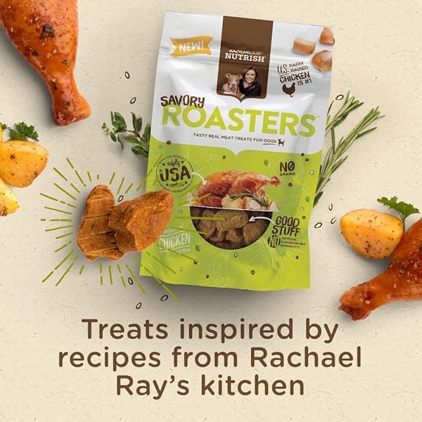 RACHAEL RAY NUTRISH SAVORY ROASTERS ROASTED CHICKEN RECIPE DOG TREATS, 12 OUNCES