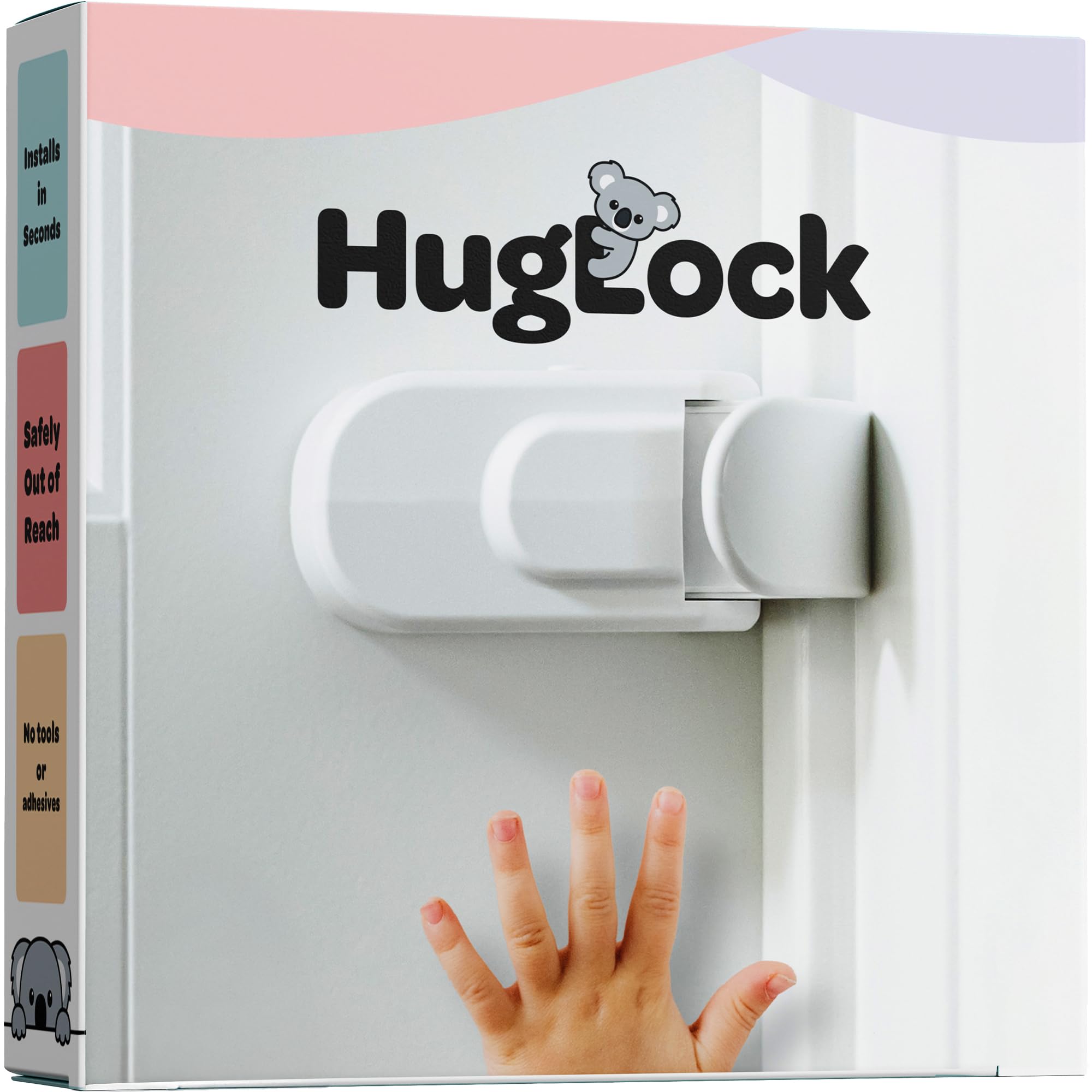 Photo 1 of Huglock - The Snap-On Door Lock Kids Can't Reach or Defeat - No Tools or Adhesives Required - Works With Door Knob, Lever or Handle - Childproof Safety Locks are Toddler, Baby and Child Proof (1 Pack)