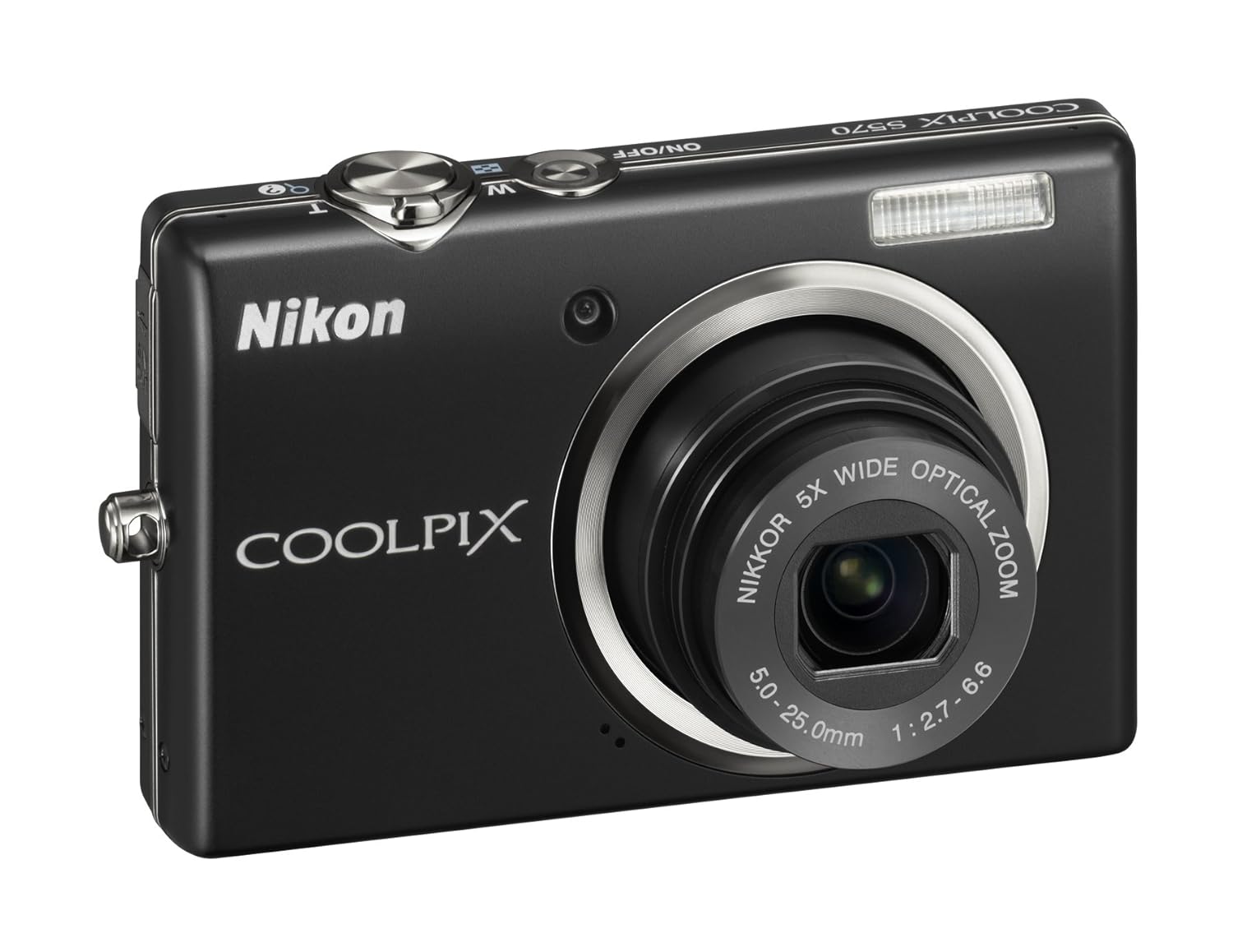 Amazon.com : Nikon Coolpix S570 12MP Digital Camera with 5x Wide Angle  Optical Vibration Reduction (VR) Zoom and 2.7-Inch LCD (Black) (OLD MODEL)  : Point ...