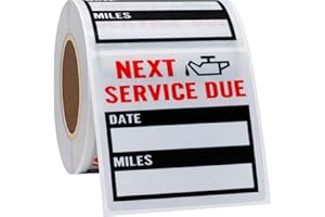Hycodest Oil Change Stickers 200 Pcs 2x2 Service Reminder Labels Window Stickers for Cars (Black)