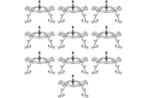 vskikris 10pcs Large Crystal Ball Display Stand Silver Sphere Holder for 40-100mm Sphere - Metal Tripod Base for Crystals, Rock,Balls
