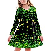 Deerose Girls St. Patrick's Day Dress Long Sleeve Mardi Gras Dresses 3-14 Years