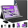 2025 Android 14 Tablet 10 inch Octa-Core Tablets with 22GB RAM+128GB ROM(Expand to 1TB),8000mAh Large Battery,1280x800 IPS HD Touch Screen,Support Widevine L1,Keyboard & Mouse Included-Metal Grey