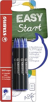 Stabilo EASYoriginal Ergonomic Rollerball Refill Pack Blue 6 refills view 1
