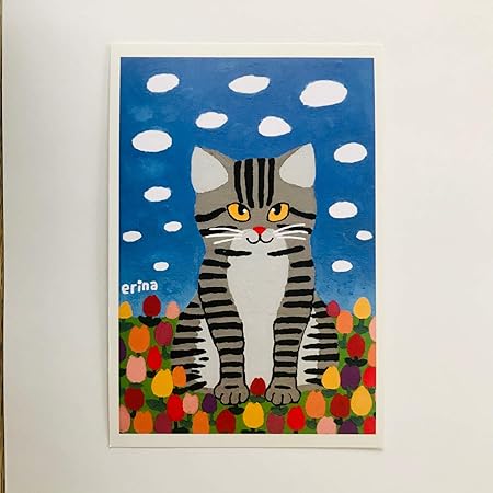 Amazon 猫の足あと ポストカード とら吉 ポストカード 絵柄付はがき 文房具 オフィス用品