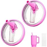 40oz Flip Straw Lid for HydroJug Traveler, Leak Proof Top Cap Replacement for HydroJug Tumbler, BPA-Free Dishwasher Safe Leak Resistant Cap with 4 Straws, Lids Accessories for Hydro Jug, Purple*2