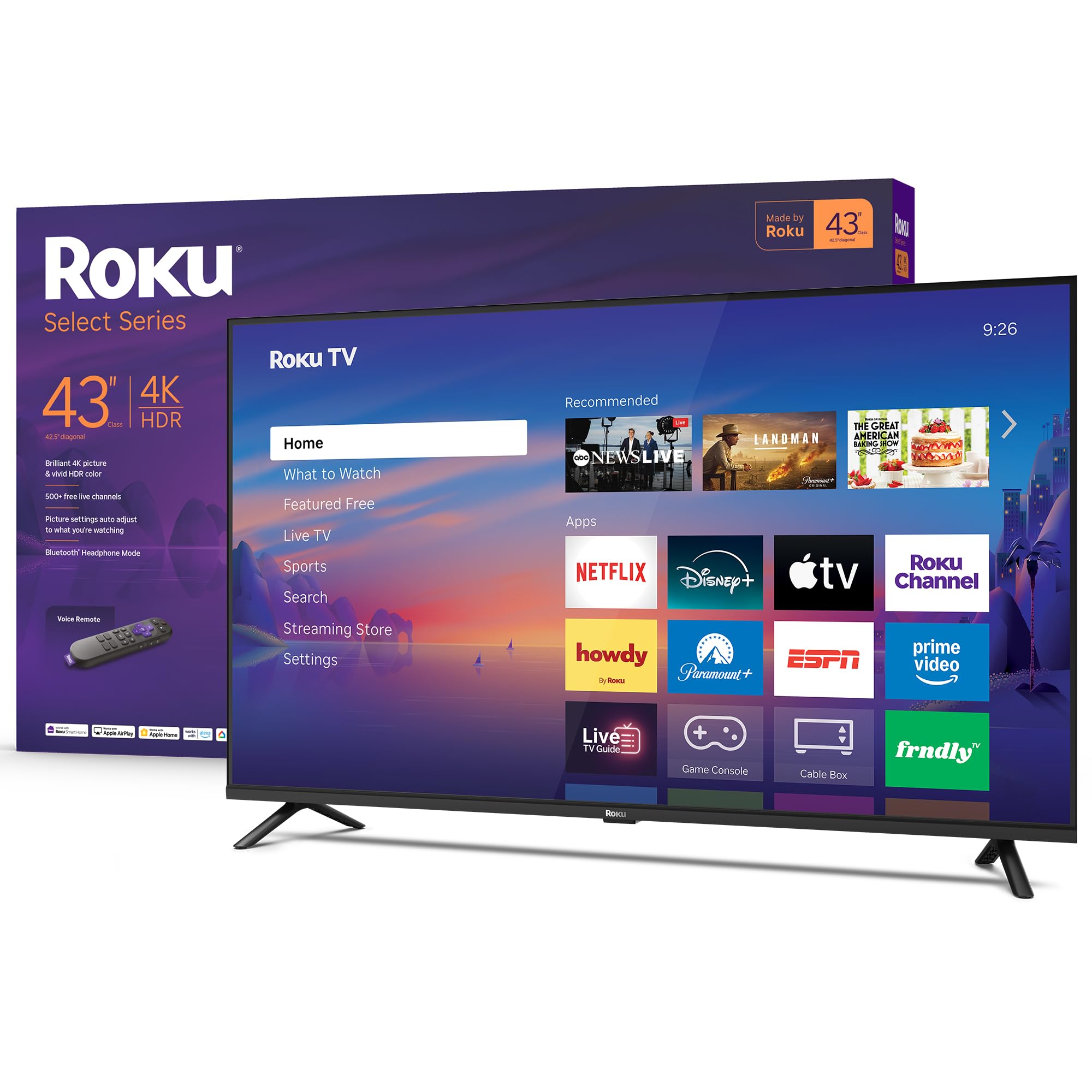 Roku 43-Inch Smart TV 2026 - Select Series, 4K HDR TV - RokuTV