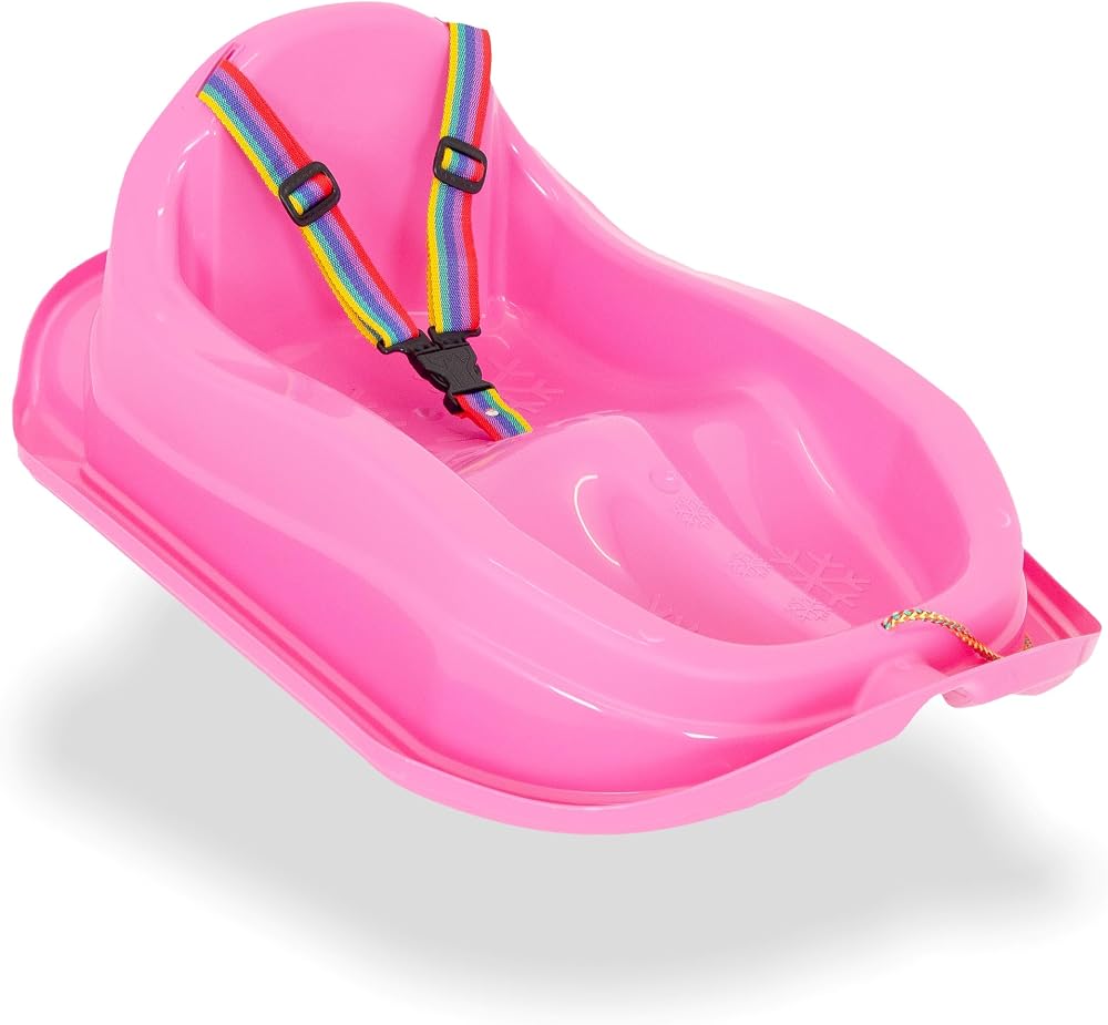 Molti Children's Sledge with Safety Belt for Toddlers Up to 3 Years Pink