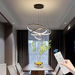 Dimmable LED Pendant Light for Dining Room, 3 Ring