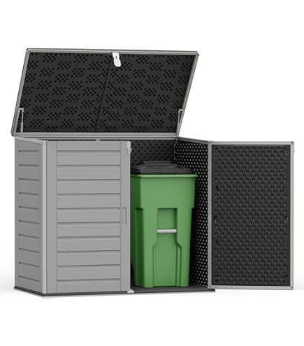 Amazon.com : YOPTO Outdoor Storage Shed Metal Trash Can Storage,54