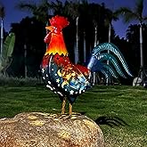 LIFFY Metal Rooster Yard Decor,18 Inch Solar Chicken Yard Decorations Outdoor,Garden Rooster Decor for Outside,Lawn Statues Decorative Ornaments for Home Patio Backyard Landscape