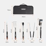 VonHaus VonShef 5 Piece BBQ Tool Set with Carry Bag Spatula Fork Tongs view 6