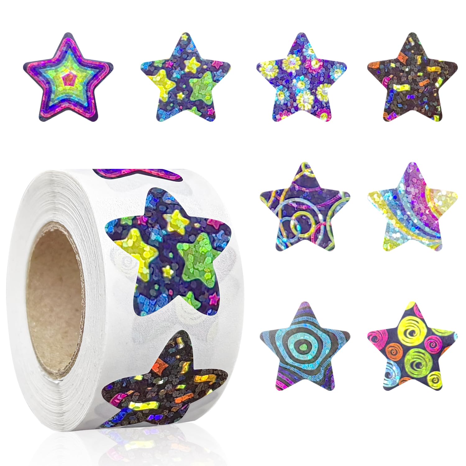 500 Pcs Reward Stickers for Children Star Stickers for Reward Chart Well Done Stickers for Children for Kids Toddlers Classroom School(0.98in/2.48cm)